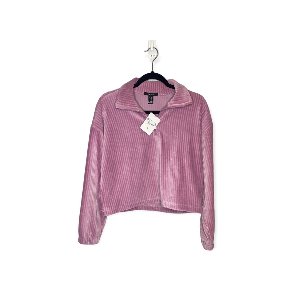 Forever 21 Women’s Mauve Pink Ribbed Velvet Sweater NWT | S